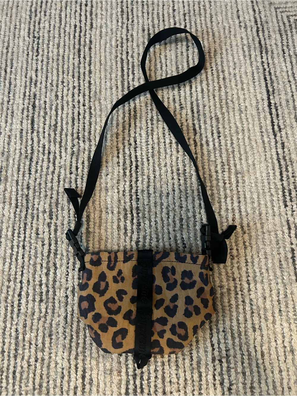 Supreme Neck Pouch Leopard Print Box Logo Nylon Crossbody